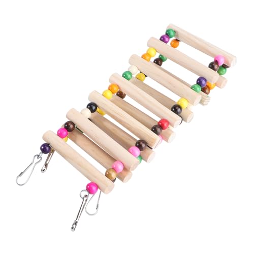 TOYANDONA Hamster Kletterleiter aus Holz mit Bunten Beißperlen Kleines Haustierspielzeug für Papagei und Vogel Natürliche Leiter für Kleintiere zum Klettern TOYANDONA Hamster Kletterleiter aus Holz mit Bunten Beißperlen Kleines Haustierspielzeug für Papagei und Vogel Natürliche Leiter für Kleintiere zum Klettern von TOYANDONA
