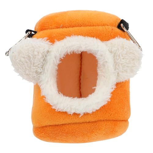 TOYANDONA Hamster Nest Wärmendes Baumwollhaus für Kleintiere Weiches Winterbett für Hamster Meerschweinchen Chinchilla Kuscheliges Versteck und Schlafplatz für Kleine Haustiere Orange S von TOYANDONA