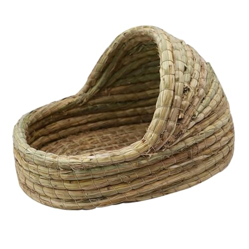 TOYANDONA Hamster Nest aus Stroh Gewebtes Schlafbett für Kleine Haustiere für Hamster Meerschweinchen und Sorgt für Gemütlichen Rückzugsort und Verbessert von TOYANDONA