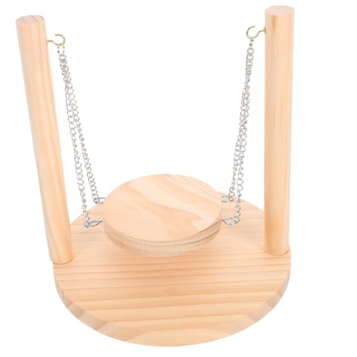 TOYANDONA Hamster Schaukel Hängematte Aus Holz Lustige Hamsterschaukel Hamsterständer Aus Holz Hängende Hängematte Kleintierhängematte Hängematte Für Kleintiere Hölzern Khaki von TOYANDONA