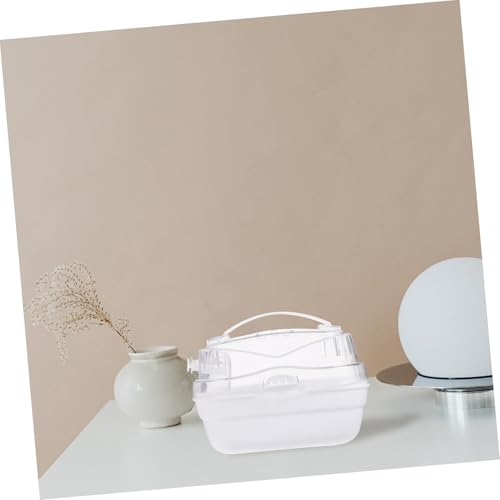TOYANDONA Hamster Tragetasche Kunststoff Atmungsaktiv Kleintier Transportbox für Outdoor Reisen Geeignet für Hamster Meerschweinchen und Kleine Haustiere mit Geräumigem Innenraum von TOYANDONA