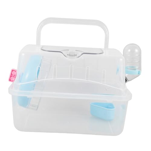 TOYANDONA Hamster Transportbox Außenkäfig für Kleintiere mit Futter und Tränkezubehör Leichter und Pflege für Hamster Mäuse Frettchen und Reisen von TOYANDONA