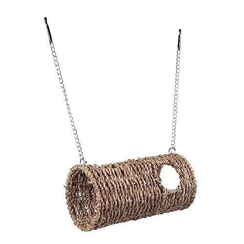 TOYANDONA Hamster Tunnel Seegras Kette Spielzeugnest Haustier Weben Hamsternest Hängend Hamsterspielzeug Und Zubehör Stroh Gewebte Hamstertunnelröhren Hängemattentunnel Für Hamster TOYANDONA Hamster Tunnel Seegras Kette Spielzeugnest Haustier Weben Hamsternest Hängend Hamsterspielzeug Und Zubehör Stroh Gewebte Hamstertunnelröhren Hängemattentunnel Für Hamster von TOYANDONA