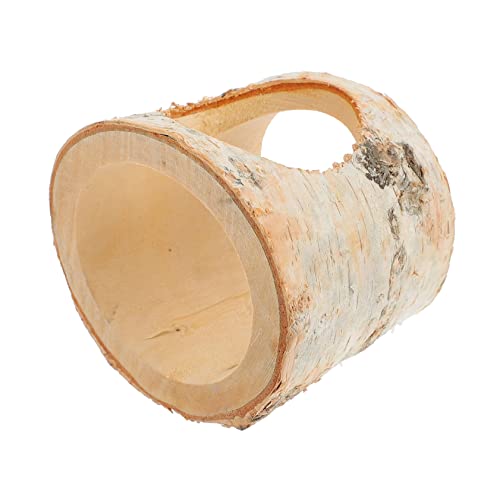 TOYANDONA Hamster Tunnel aus Hochwertigem Birkenholz Dekorative für Kleine Haustiere Versteck für Hamster Chinchillas und Andere Nagetiere von TOYANDONA