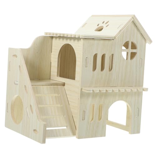 TOYANDONA Hamster Versteckhaus aus Natürlichem Holz Mehrkammeriges Kleintierhaus mit Rampe Gemütliches Nest für Meerschweinchen Hamster und Kleine Nagetiere Sicheres und Langlebiges TOYANDONA Hamster Versteckhaus aus Natürlichem Holz Mehrkammeriges Kleintierhaus mit Rampe Gemütliches Nest für Meerschweinchen Hamster und Kleine Nagetiere Sicheres und Langlebiges von TOYANDONA