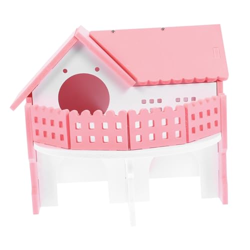 TOYANDONA Hamsterhaus Doppelstock aus Ökologischem Holz Kleines Spielhaus mit Plattform und Balkon Sicheres Versteck für Zwerghamster und Kleine Nager Farblich Akzentuiert Weiß für Aktives TOYANDONA Hamsterhaus Doppelstock aus Ökologischem Holz Kleines Spielhaus mit Plattform und Balkon Sicheres Versteck für Zwerghamster und Kleine Nager Farblich Akzentuiert Weiß für Aktives von TOYANDONA