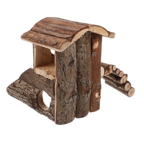 TOYANDONA Hamsterhaus Hamsterversteck Hamsterkäfig Zubehör Meerschweinchenversteck Hamsterhabitat Hamsterspielzeug Hamsterhütte Hamsterholzhaus Eichhörnchenhaus Rattenhaus von TOYANDONA