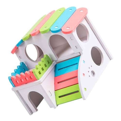 TOYANDONA Hamsterhaus Versteck Haustier Hamsterhäuser Zwerghamster Hamster verbirgt Sich Hamster käfig Hamster cage Hamsterheim Hamsterhütte aus Holz Hamster Unterschlupf hölzern Colorful TOYANDONA Hamsterhaus Versteck Haustier Hamsterhäuser Zwerghamster Hamster verbirgt Sich Hamster käfig Hamster cage Hamsterheim Hamsterhütte aus Holz Hamster Unterschlupf hölzern Colorful von TOYANDONA