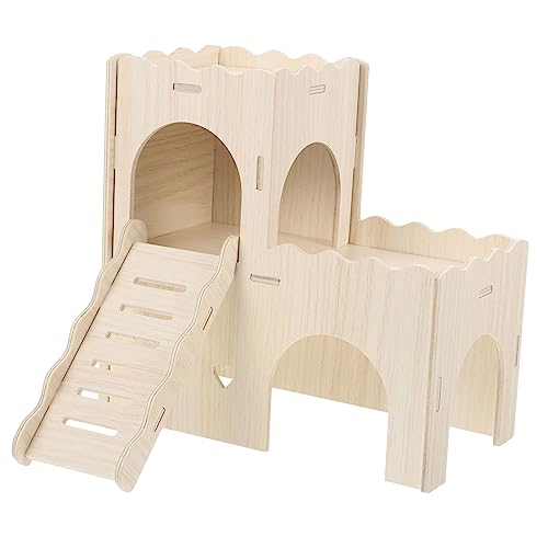 TOYANDONA Hamsterhaus aus Holz mit gewellter Kletterleiter und Ruhebereich Spielhaus für Meerschweinchen und Kleine Nagetiere Beißfestes Versteck für Ganzjährigen Gebrauch TOYANDONA Hamsterhaus aus Holz mit gewellter Kletterleiter und Ruhebereich Spielhaus für Meerschweinchen und Kleine Nagetiere Beißfestes Versteck für Ganzjährigen Gebrauch von TOYANDONA