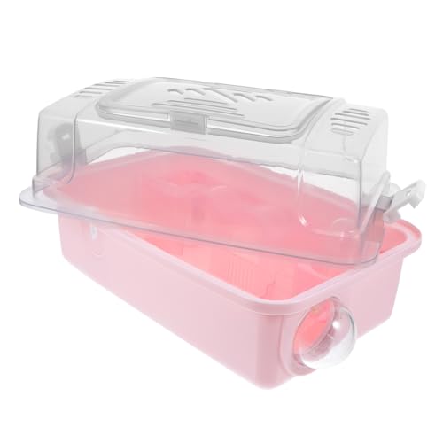 TOYANDONA Hamsterkäfig Mauskäfig Hamster-tüte Zum Mitnehmen Meerschweinchen Träger Kleine Tier Wasserflasche Hamstertasche Tragbare Transportbox Für Hamster Käfig Für Hamster Rosa Plastik von TOYANDONA