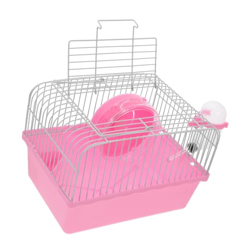 TOYANDONA Hamsterkäfig Tragbare Transportbox Für Hamster Chinchilla Nagetier Reisen Drinnen Träger Zwinger Klein Tragbare Hamsterreise Hamster Tragetasche Käfig Haustier Rosa Abs von TOYANDONA