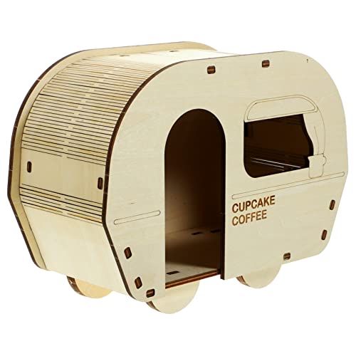 TOYANDONA Hamster Schlafhaus aus Holz Hamster Versteck mit Mehreren Ebenen Sicheres und Kreatives Käfigspielzeug für Kleine Haustiere für Ratten und Chinchillas von TOYANDONA