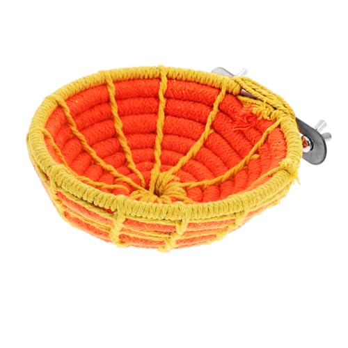 TOYANDONA Handgefertigtes Baumwollseil Vogelnest für Kleine Vögel Atmungsaktives Brut und Schlafnest Robustes Papageienspielzeug Orange Gelb Geeignet für Innen und Außenkäfige TOYANDONA Handgefertigtes Baumwollseil Vogelnest für Kleine Vögel Atmungsaktives Brut und Schlafnest Robustes Papageienspielzeug Orange Gelb Geeignet für Innen und Außenkäfige von TOYANDONA