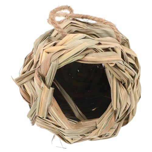 TOYANDONA Handgefertigtes Strohnest für Kleintiere Multifunktionales und Hamsterversteck aus Natürlichem Stroh für Wellensittiche Meerschweinchen und Andere Nager von TOYANDONA