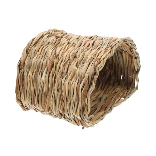 TOYANDONA Hasenstall Aus Stroh Aber Kaninchenfell Kaninchenhaus Drinnen Kaninchenstall Grashaus Für Hamster Chinchilla House Meerschweinchen Bett Kaninchenversteck Kaninchenhütte Schilfgras von TOYANDONA