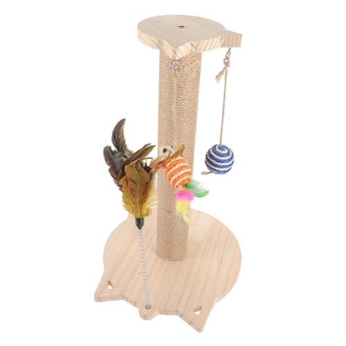 TOYANDONA Haushalts Katzenkratzspielzeug Verschleißfester Kratzbaum mit Teaser für Katzen Freistehender Katzenkratzpfeiler für Tägliche Nutzung und Gesunde Pfotenpflege von TOYANDONA