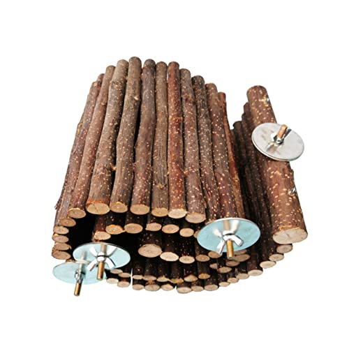 TOYANDONA Haustier Holz Kletterleiter Hängende Brücke für Hamster Mäuse und Kleintiere Kauspielzeug aus Unbehandeltem Holz TOYANDONA Haustier Holz Kletterleiter Hängende Brücke für Hamster Mäuse und Kleintiere Kauspielzeug aus Unbehandeltem Holz von TOYANDONA