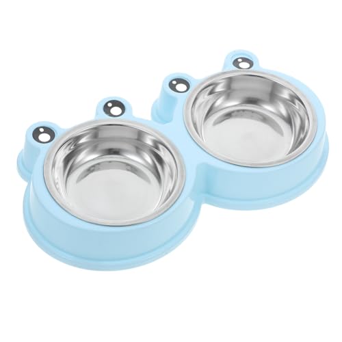 TOYANDONA Haustier Hund Schüssel Dosendeckel Für Hundefutter Futterschale Für Hunde Schaufel Für Tiernahrung Hundespielzeug Für Langeweile Wasserschale Hunde Reisen Sky-Blue Rostfreier Stahl von TOYANDONA