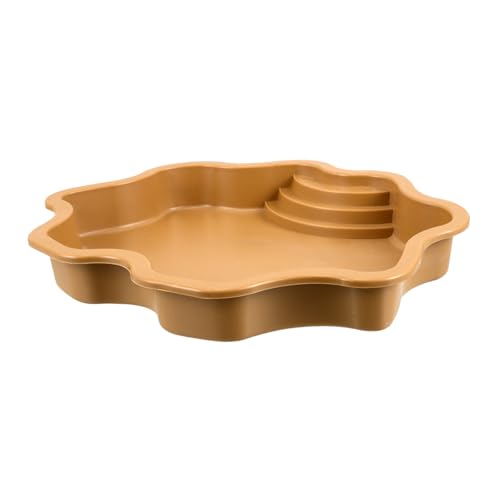 TOYANDONA Haustierbadewanne Eidechsen-futtertablett Schildkrötendekoration Wasserbecken Für Schildkröten Reptilienbecken Schildkröte -einweichenschale Schildkrötenbad Plastik Light Brown von TOYANDONA