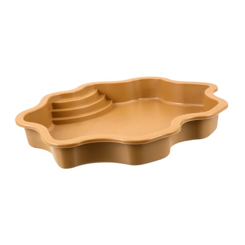 TOYANDONA Haustierbadewanne Gecko Wasserschale Schildkrötenwasserschale Wasserbecken für Reptilien Wasserbecken für Schildkröten Wasserschale Gecko Water Bowl Plastik Hellbraun von TOYANDONA