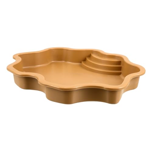 TOYANDONA Haustierbadewanne Gecko Water Bowl Futternapf Für Reptilien Wasserschale Amphibia Wassertablett Schildkröte Badepool Nahrungsbecken Reptilien -einweichenbecken Plastik Light Brown von TOYANDONA