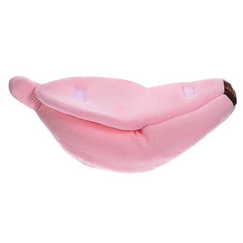 TOYANDONA Haustierbett Hamsterbett Banane Kaninchen Höhlenbett für Haustiere kleine Tiere Haustiernest Ruhenester für Haustiere Haustier schlafhaus Schlafbetten für Haustiere Plüsch Rosa von TOYANDONA