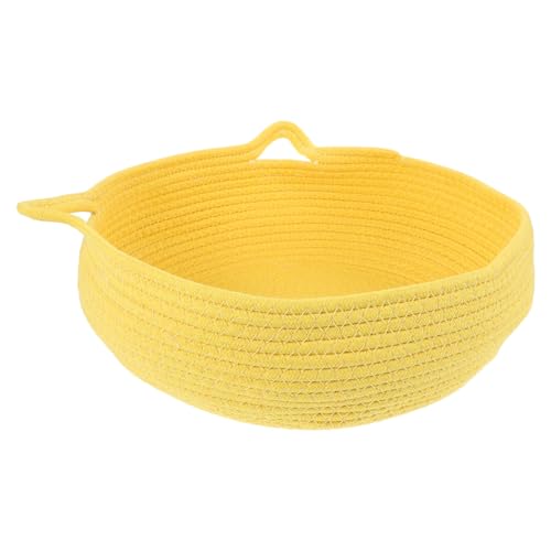 TOYANDONA Haustierbett Katzenbett Hundebett Baumwolle Klein Für Waschbar Katzenhaus-innenbett Gewebte Drinnen Korb Weberei Katzennest Aus Stroh Ruhendes Nest Yellow Baumwollseil TOYANDONA Haustierbett Katzenbett Hundebett Baumwolle Klein Für Waschbar Katzenhaus-innenbett Gewebte Drinnen Korb Weberei Katzennest Aus Stroh Ruhendes Nest Yellow Baumwollseil von TOYANDONA