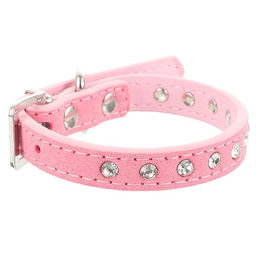 TOYANDONA Haustierhalsband Hundehalsband mit Namen für einstellbar Kragen Hundehalsbandkette abriebfestes Katzenhalsband geschmeidiges hundehalsband Pu Rosa von TOYANDONA