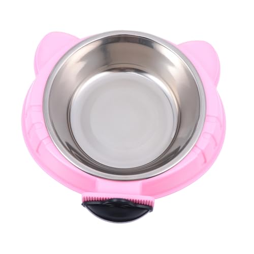 TOYANDONA Haustiernapf Katzenfutter Hundenapf Heimtierversorgung Hundenapf Zuhause Heimtiernapf Cartoon-hundenapf Hundenapf Aus Kunststoff Cartoon-haustierbedarf Edelstahl Rosa von TOYANDONA