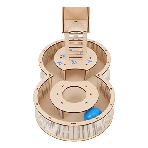 TOYANDONA Hölzernes Hamster Labyrinth für Kleintiere Kreatives Erkundungsspielzeug mit Vielen Verstecken aus Natürlichem Holz zur Stressbewältigung für Stundenlangen von TOYANDONA