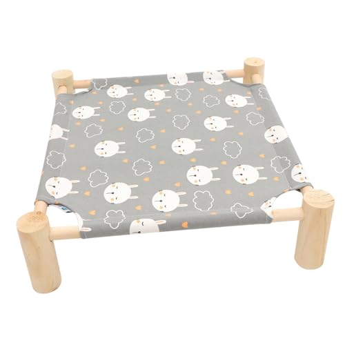 TOYANDONA Hölzernes Haustierbett erzogen Hängematte Katze hochbett drinnen abnehmbar katzenbett Kätzchen Schlafbett Haustierbetten für Katzen Heimtierbedarf Hunde Sommerbett von TOYANDONA