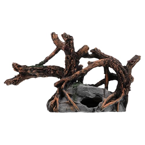 TOYANDONA Hohles Treibholz aus Kunstharz für Aquarien: Aquarium-Simulations-Treibholz-Aquarium-Ornament für Garnelen, Kampffische, Höhle, Versteck, Unterwasser-Landschaftsgestaltung von TOYANDONA