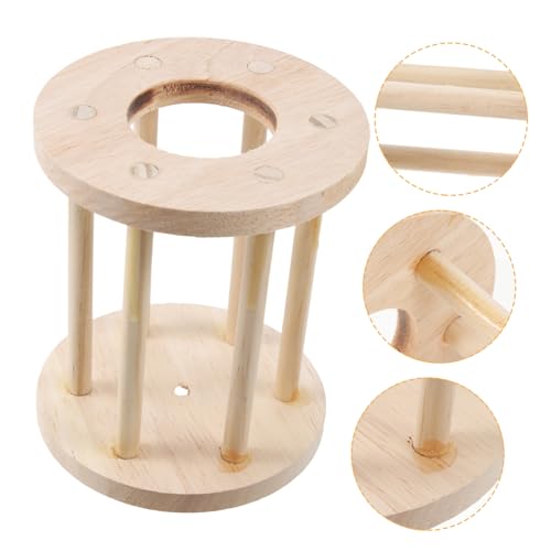 TOYANDONA Holz Futterhalter Käfighalterung Hamster Zwerghamster Meerschweinchen Kaninchen Heuraufe mit Zaun Design für Sauberes Futter und Einfache Befestigung im Kleintierkäfig von TOYANDONA