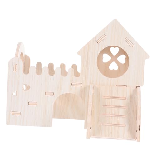 TOYANDONA Holz Hamster Labyrinth Hamster Versteck Rutschhaus Mit Fenster Abnehmbarer Hütte Für Hamster -zwergmäuse von TOYANDONA
