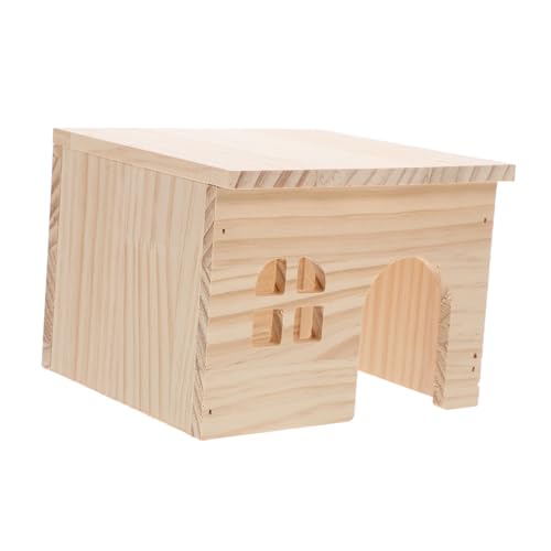 TOYANDONA Holz Hamsterhaus Mit Abnehmbarem Futter Und Wasserplatz Sicheres Hamsterzubehör Für Käfige Dekoratives Kleintierversteck Aus Naturholz Für Hamster Und Andere Nager von TOYANDONA