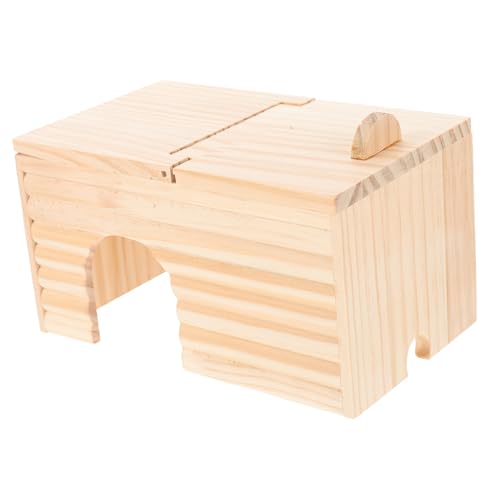 TOYANDONA Holz Hamsterhaus mit Klappbarem Deckel Kleines Haustier Mehrkammeriges Nest zum Kauen Komfortabler Schlafplatz für Hamster und Kleine Kleintiere im Gehege TOYANDONA Holz Hamsterhaus mit Klappbarem Deckel Kleines Haustier Mehrkammeriges Nest zum Kauen Komfortabler Schlafplatz für Hamster und Kleine Kleintiere im Gehege von TOYANDONA