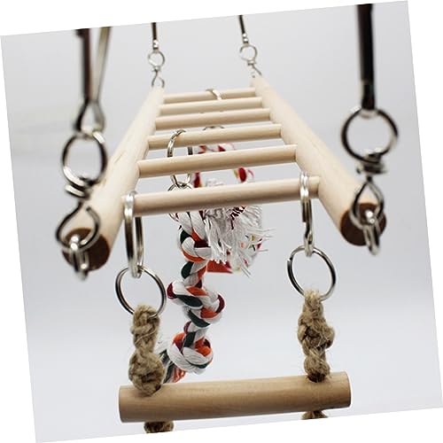 TOYANDONA Holz Kletterleiter für Papageien Hängespielzeug mit Schaukel und Eisenkette Natürliche Vogelspielzeug Zubehör für Kleine Vögel Sicheres Langlebiges Haustier Klettergerüst TOYANDONA Holz Kletterleiter für Papageien Hängespielzeug mit Schaukel und Eisenkette Natürliche Vogelspielzeug Zubehör für Kleine Vögel Sicheres Langlebiges Haustier Klettergerüst von TOYANDONA