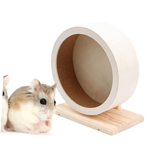 TOYANDONA Holz Laufrad für Hamster Hochwertiges Trainingsrad für Kleine Haustiere Geräuschlos für Hamster Rennmäuse und Fördert Gesundes Training von TOYANDONA