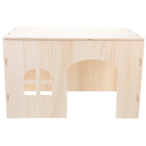 TOYANDONA Holz Nagerhaus Groß Robust Hamster Chinchilla Meerschweinchen Versteck Schlafhaus für Kleintiere mit Glatter Oberfläche und Langlebigem Material von TOYANDONA
