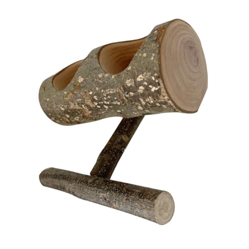 TOYANDONA Holz Vogel Futterstation mit Schalen für Papageien Praktischer Futterspender für Nüsse für Wellensittiche und Andere aus Hochwertigem Holz zu Bedienen und Langlebig von TOYANDONA