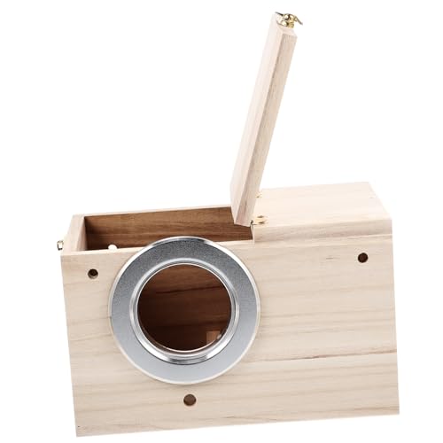 TOYANDONA Holz Vogelhaus für Sittiche Nistkasten mit Schnallendesign für Papageienzucht und Sichere Brutplätze Warm und Schützend gegen Witterungseinflüsse von TOYANDONA