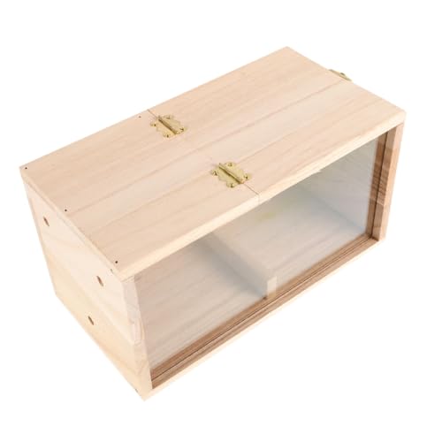 TOYANDONA Holz-vogelhaus mit Acrylfenster Parakeet Brutkasten für Wellensittiche Nistplatz für Sittiche Nymphensittiche Kanarienvögel Sicherer Geräumiger Nistkasten für Innen und Außen von TOYANDONA