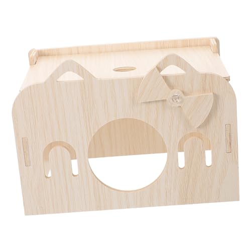 TOYANDONA Holzhaus Kleintier Versteck Hamster Häuschen aus Massivem Holz Langlebig Geräumig Gemütlich für Hamster Meerschweinchen Versteck Spielhaus von TOYANDONA