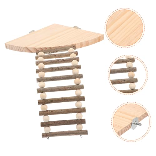 TOYANDONA Holzleiter Plattform für Hamster und Meerschweinchen Stabiles Kletterspielzeug aus Natürlichem Holz Vielseitige Kletter und Ruhefläche für Kleintierkäfig Geeignet für Hamster TOYANDONA Holzleiter Plattform für Hamster und Meerschweinchen Stabiles Kletterspielzeug aus Natürlichem Holz Vielseitige Kletter und Ruhefläche für Kleintierkäfig Geeignet für Hamster von TOYANDONA