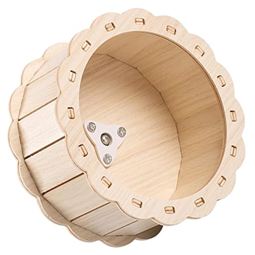 TOYANDONA Holzspielzeug Hamsterrad Für Kleine Haustiere Geräuschloses Laufspielzeug Für Hamster Und Sunflower Design Für Bewegung Und Unterhaltung von TOYANDONA