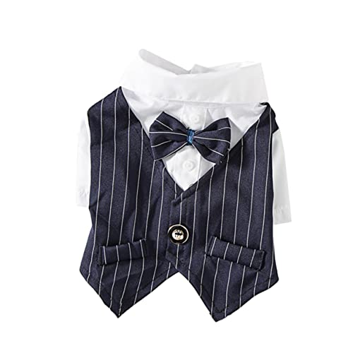 TOYANDONA Hund Kleid Tuch Hundeanzüge für die Hochzeit Hundeanzug UPS Welpe Hundekleidung drinnen Kleid für Haustieranzüge Pet-Anzug-Kostüm Party-Hundekleid Kleidung für Haustieranzüge Navy von TOYANDONA
