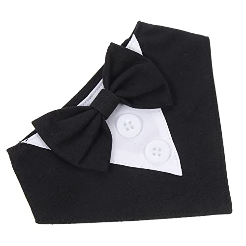 TOYANDONA Hundebandana mit Kragen für Welpen Stylisches Hundehalsband Fotokleidung für Partys und Feiertage Waschbar und Langlebig Schwarz Xs von TOYANDONA