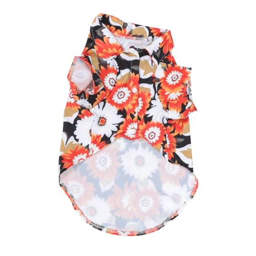 TOYANDONA Hundehemd Welpenhemd klein mittel Sonne Sommer-Essentials für Hunde Zeigen Blau laufweste Haustierbluse Hundebekleidung PET-Ärmelbekleidung Hawaii-Party-Haustierkleidung Baumwolle von TOYANDONA