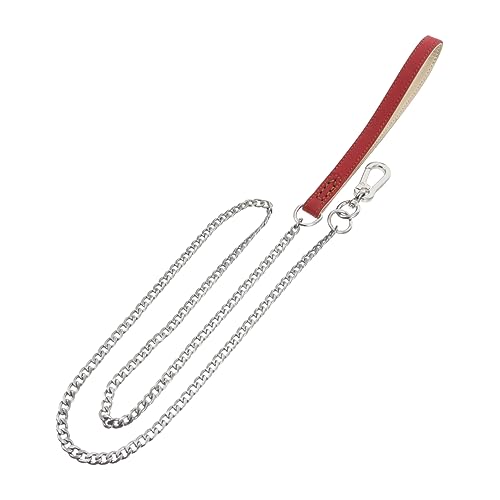 TOYANDONA Hundeleine Verstellbare Kette Für Hunde Haustier Führstrick Fellpflege Standardleinen Halsband Für Hunde Kette Mit Griff Tierbedarf Stahl Haustierleine Welpenleine Spazierengehen von TOYANDONA