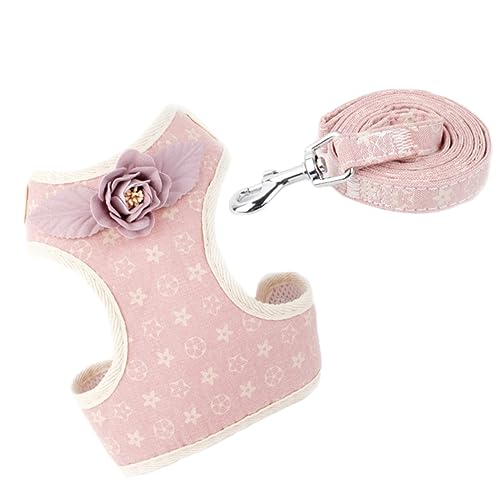 TOYANDONA Hundeleinengürtel Welpenhalsband Geschirr Für Welpen Welpenbedarf Hundegürtel Haustierzugseil Für Hunde Hundegeschirr Welpengeschirr Laufweste Brustgurt Für Haustiere Rosa von TOYANDONA